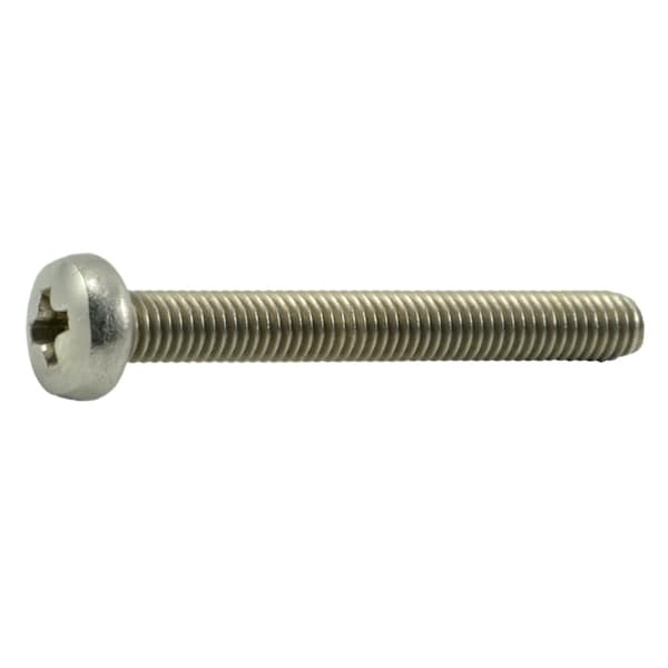 Midwest Fastener M3-0.50 x 25 mm Phillips Pan Machine Screw, Plain Stainless Steel, 20 PK 34741 - main